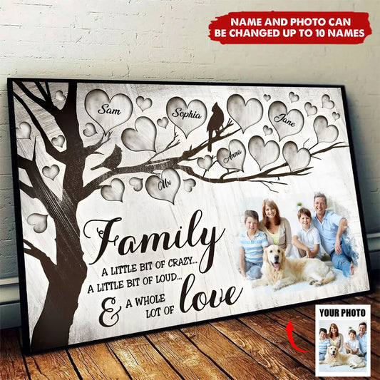 Custom Family Tree Canvas Print personalization view for Family