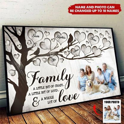 Custom Family Tree Canvas Print personalization view for Family