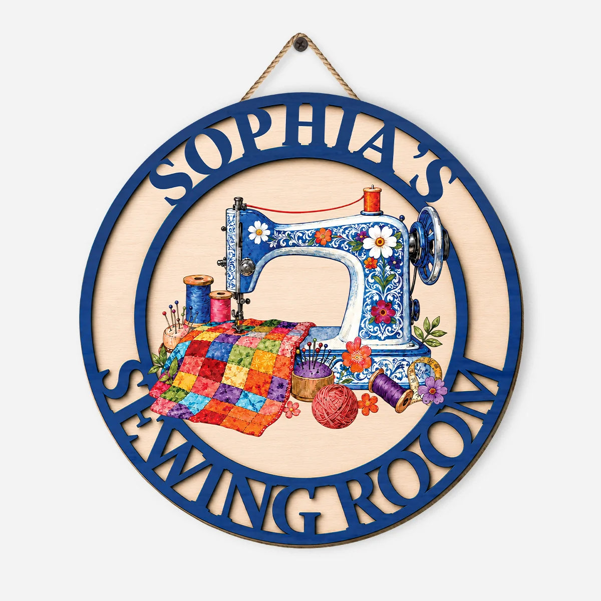 Personalized Sewing Room Wood Sign - Custom Quilting & Craft Decor Gift