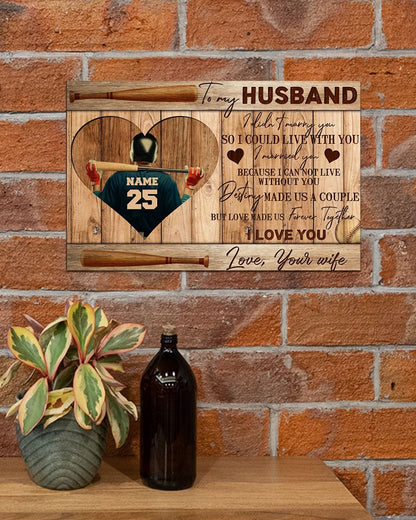 "To My Husband I Married You" Personalized Baseball Canvas / Poster - Custom Wall Art Gift for Husband