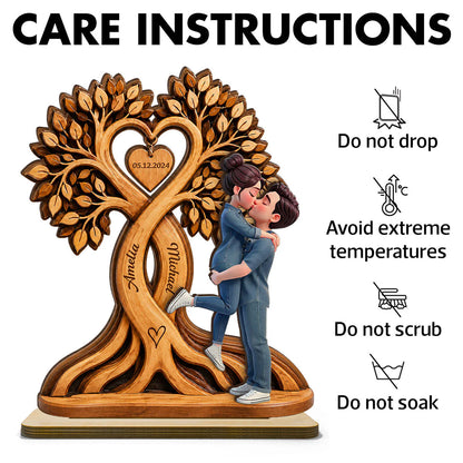 Personalized Couple Anniversary Wood Plaque for Couples with personalized design details for meaningful gifting image 8