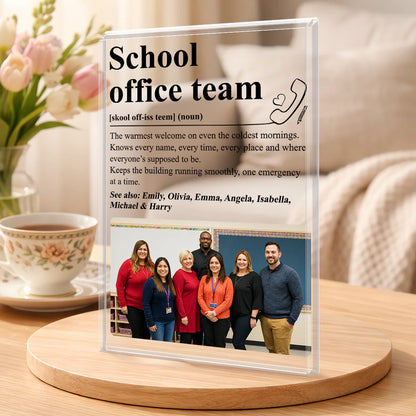 Personalized School Office Team Plaque personalization view for Coworker / Boss