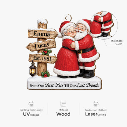 "From Our First Kiss Till Our Last Breath" Personalized Couple Ornament - Custom Christmas Keepsake Gift