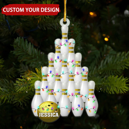 Personalized Bowling Christmas Ornament - Custom Acrylic Tree Keepsake for Bowlers