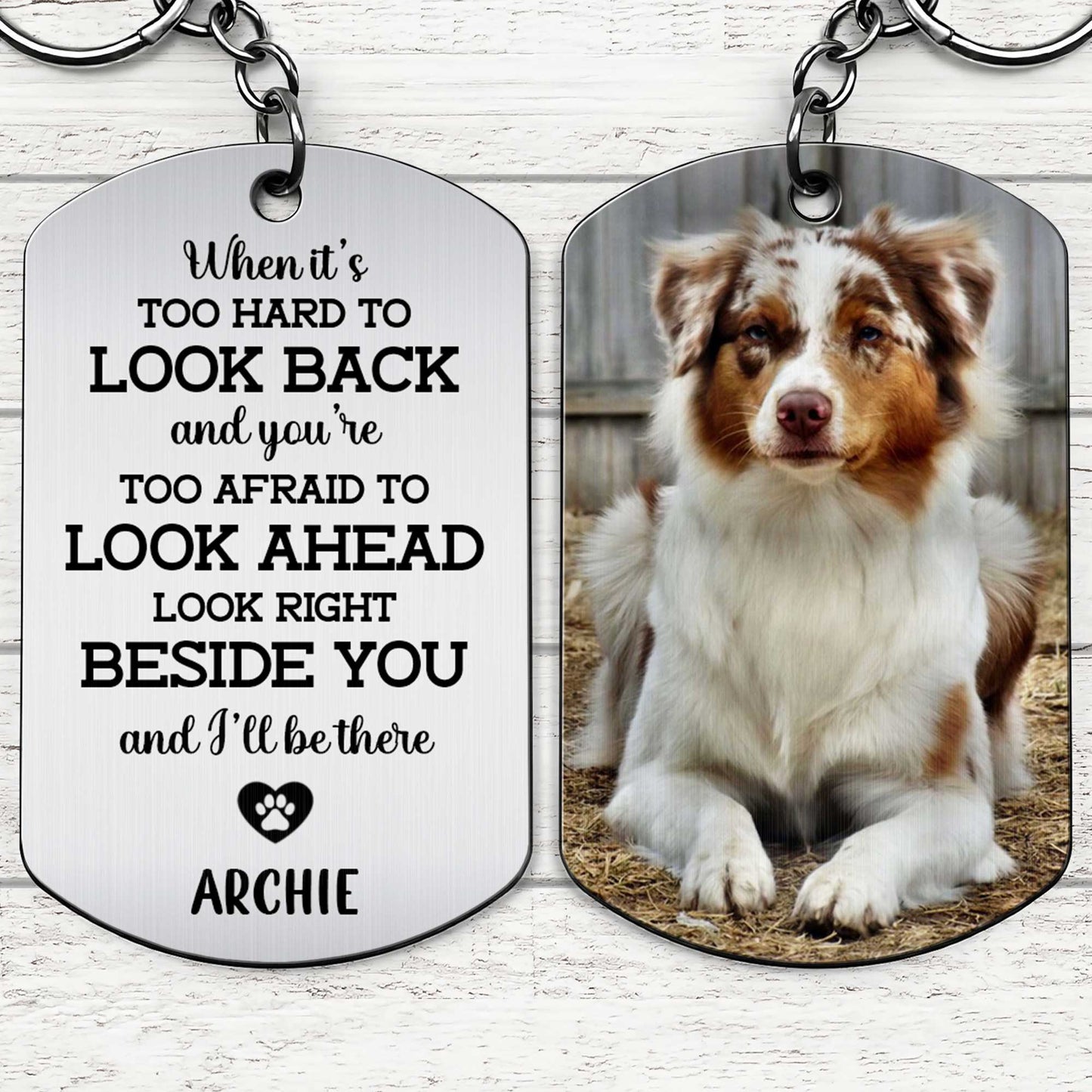 Personalized pet memorial keychain with custom dog photo print and engraved remembrance quote for dog lovers image 6