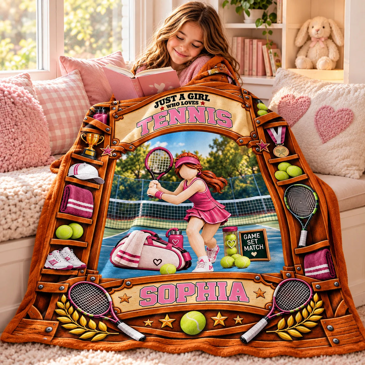 Custom Just A Girl Who Loves Tennis Blanket, Gift For Tennis Lovers L0411 Tm01 KL07