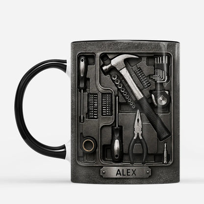 Personalized Toolbox Mug - Custom Name Mechanic Handyman Coffee Cup