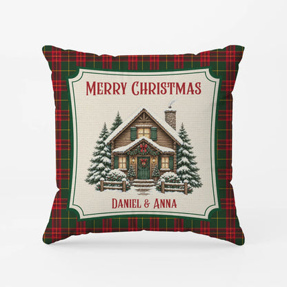 Personalized Our First Christmas Mr & Mrs Pillow - Custom Newlywed Winter Wedding Keepsake Gift for Couples
