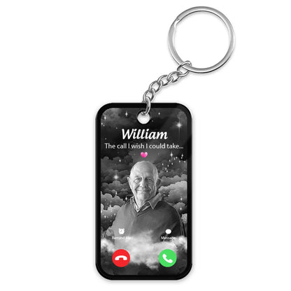 "The Call I Wish I Could Take" Personalized Memorial Keychain - Custom Photo Cardinal Sympathy Gift