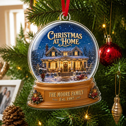 Christmas at Home Personalized Acrylic Ornament - Holiday Keepsake for Family
