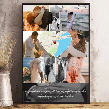 Canvas / Poster material and size view - Custom Couple Photo Canvas