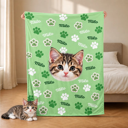Custom Pet Face Photo Blanket - Personalized Keepsake for Dog and Cat Lovers