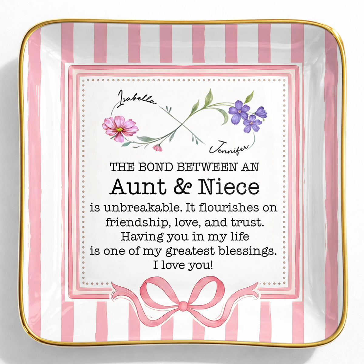 The Bond Between An Aunt & Niece, Flowers & Ribbon Decor