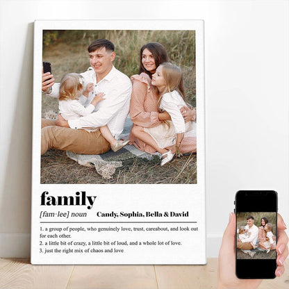 Family Definition Custom Photo Canvas / Poster - Personalized Wall Art Keepsake for Mom and Dad