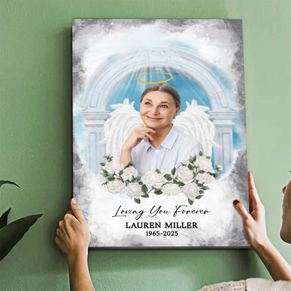 "Loving You Forever" Personalized Memorial Canvas / Poster for Family -  Custom Photo Sympathy Remembrance Gift