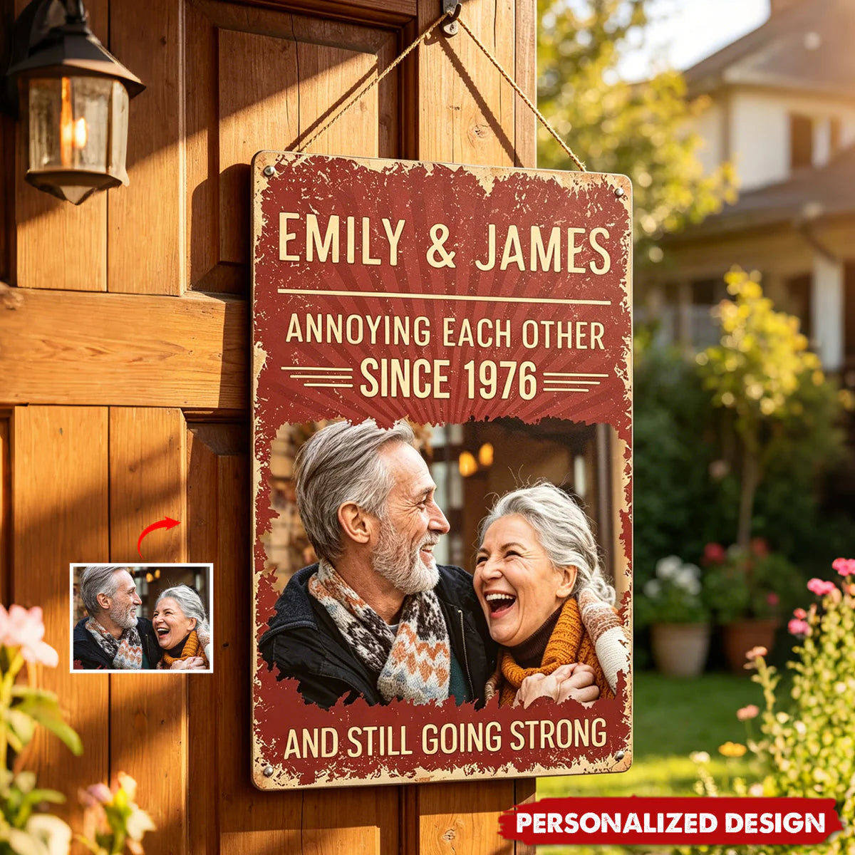 Custom Anniversary Metal Sign personalization view for Wife