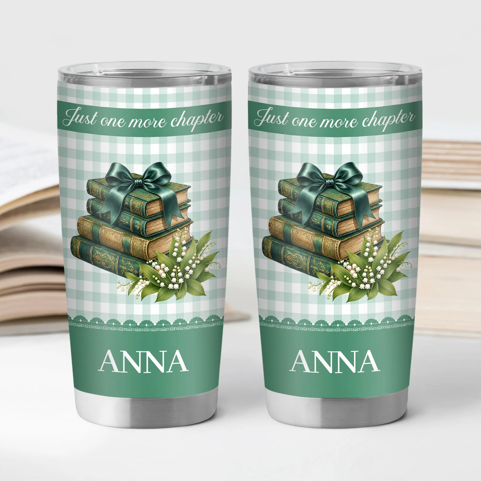 "Just A Girl Who Loves Books" Personalized Birth Month Flower Tumbler - Custom Gift for Readers