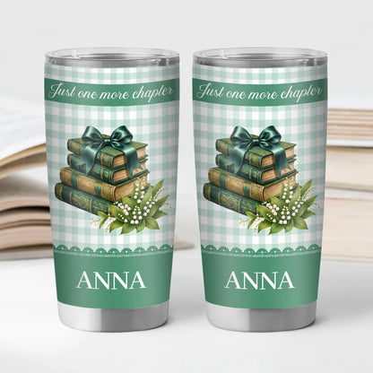 "Just A Girl Who Loves Books" Personalized Birth Month Flower Tumbler - Custom Gift for Readers