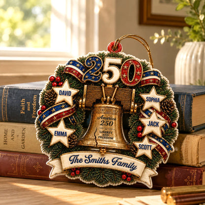 America 250 Liberty and Freedom Acrylic Ornament - Personalized Family Keepsake Holiday Gift