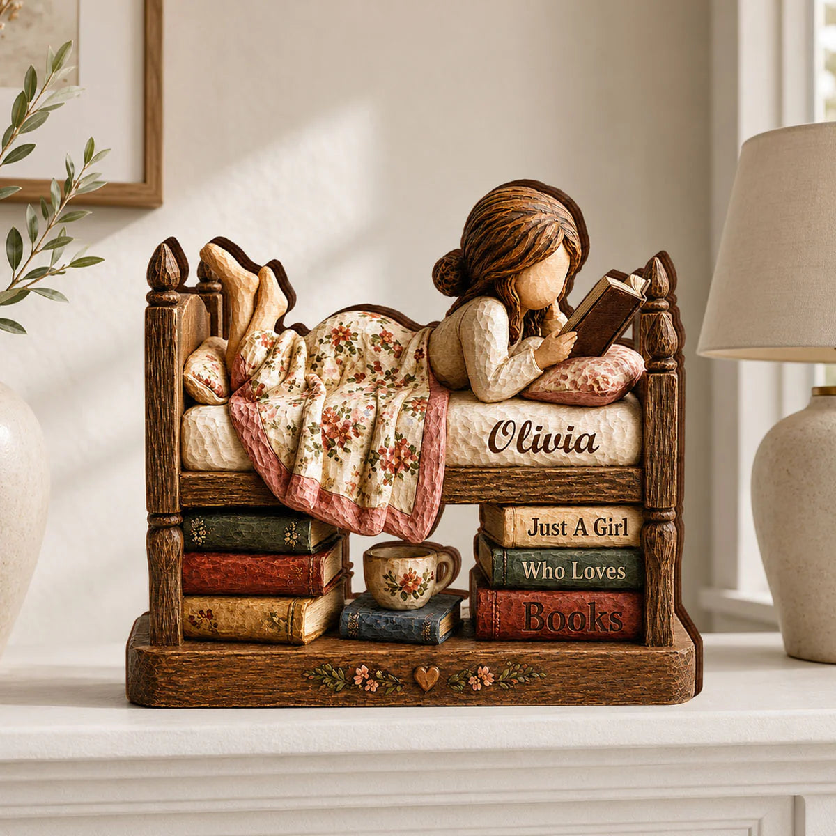 Personalized Book Lover Gift for Daughter/Granddaughter with personalized design details for meaningful gifting