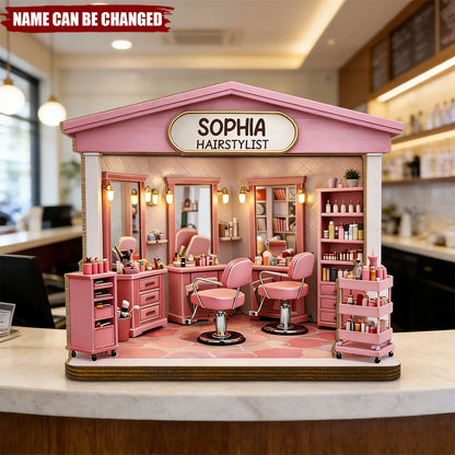 "Dream Styling Station" Personalized Wood Plaque - Custom Gift for for Hairstylist & Salon Owner
