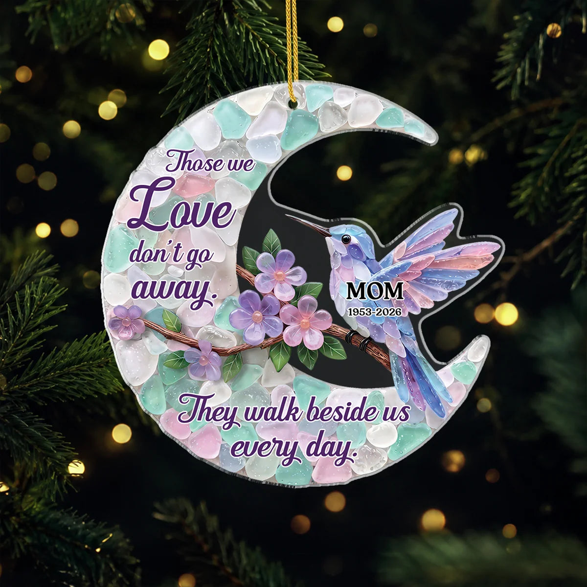 "Those We Love Don't Go Away" Personalized Memorial Acrylic Ornament - Keepsake for Mom & Dad