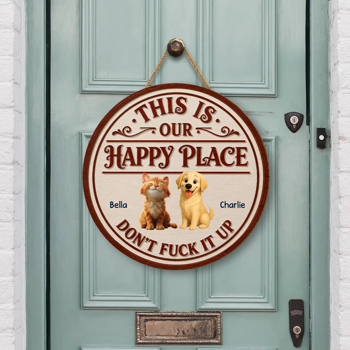 Personalized Pet Wood Sign personalization view for Dog Lovers