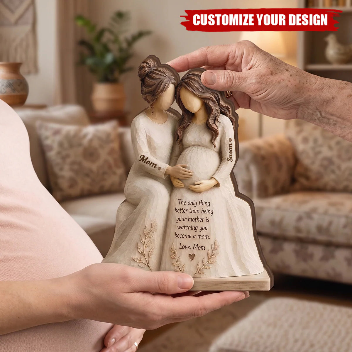 Pregnancy Wooden Plaque For Daughter personalization view for Daughter/Granddaughter