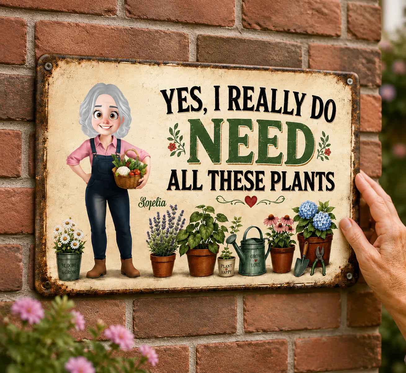Personalized Garden Sign personalization view for Mom