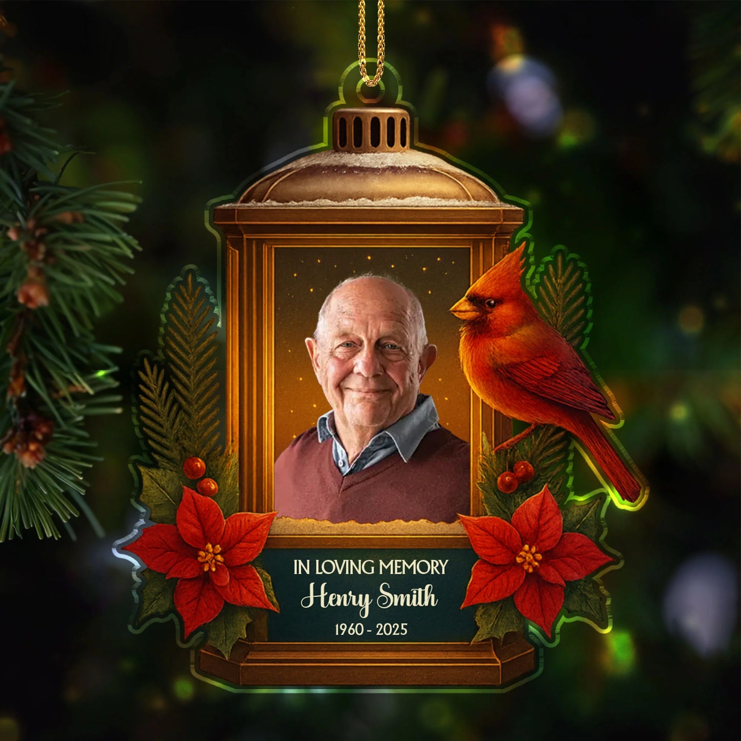 In Loving Memory, Lantern And Cardinal Design