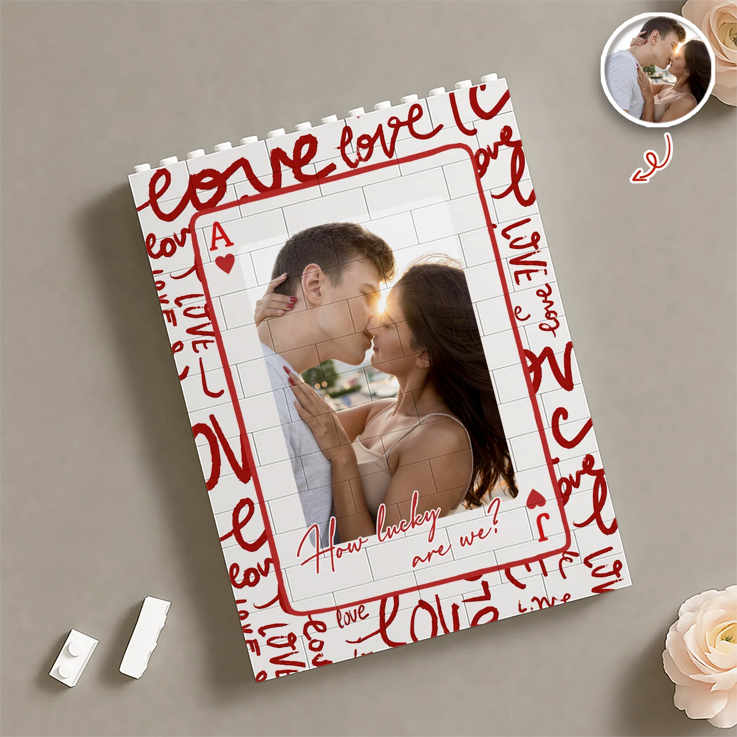 Custom Photo Building Blocks personalization view for Couples