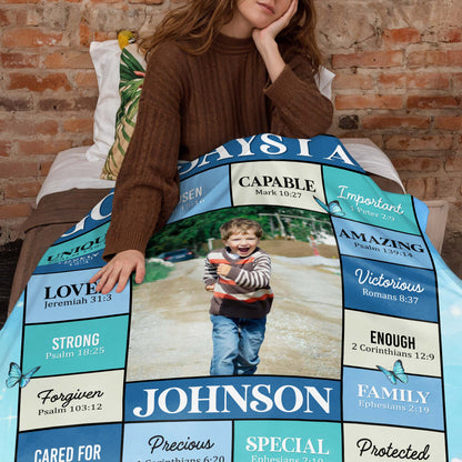 God Says I Am Unique Chosen Capable Special Custom Blanket