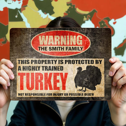Personalized Turkey Farm Metal Sign personalization view for Dad