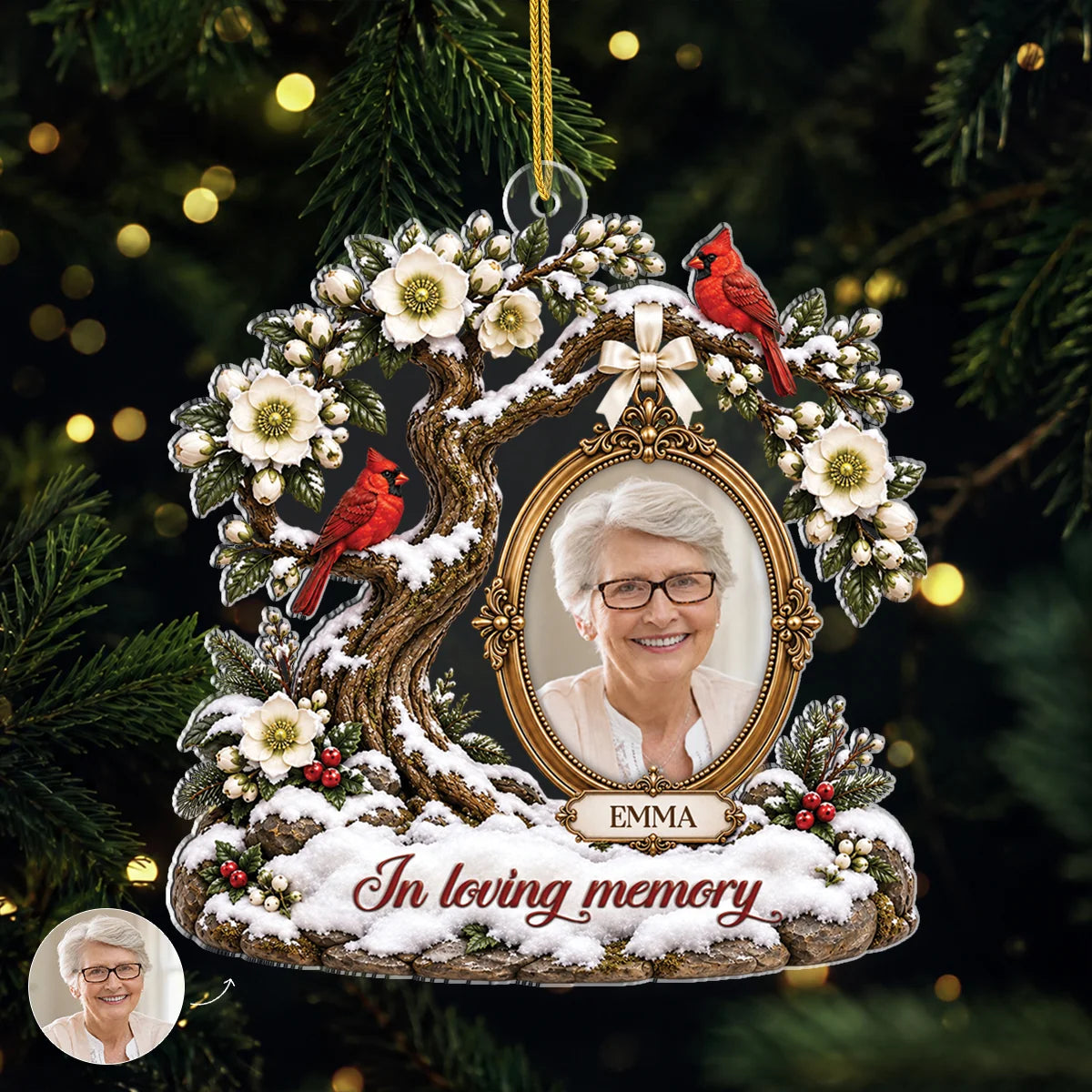 I'm Always With You Personalized Photo Acrylic Ornament - Family Memorial Remembrance Gift