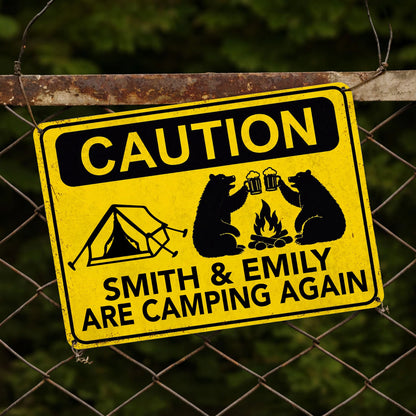 Metal Sign material and size view - Custom Camping Metal Sign