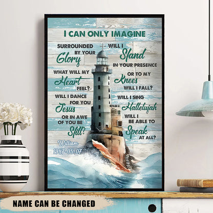Custom Lighthouse Scripture Canvas for Family with personalized design details for meaningful gifting