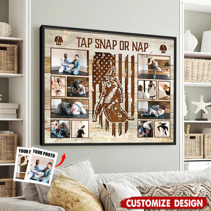 Canvas / Poster material and size view - Personalized Jiu Jitsu Photo Canvas Print