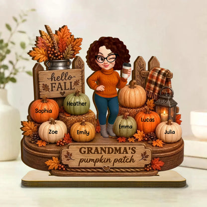 Personalized Grandma Pumpkin Patch Plaque personalization view for Grandma