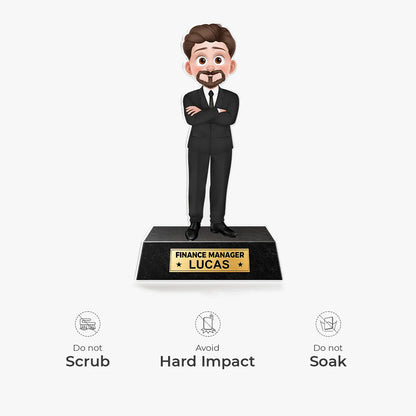 Plaque material and size view - Custom Boss Desk Plaque