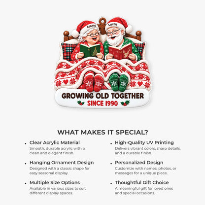 Growing Old Together Personalized Acrylic Ornament for Couples - Custom Christmas Keepsake Gift