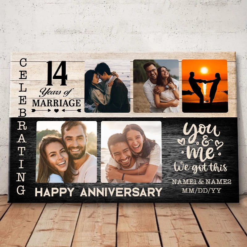 You & Me We Got This Custom Photo Canvas / Poster - Personalized Wedding Anniversary Gift for Couple