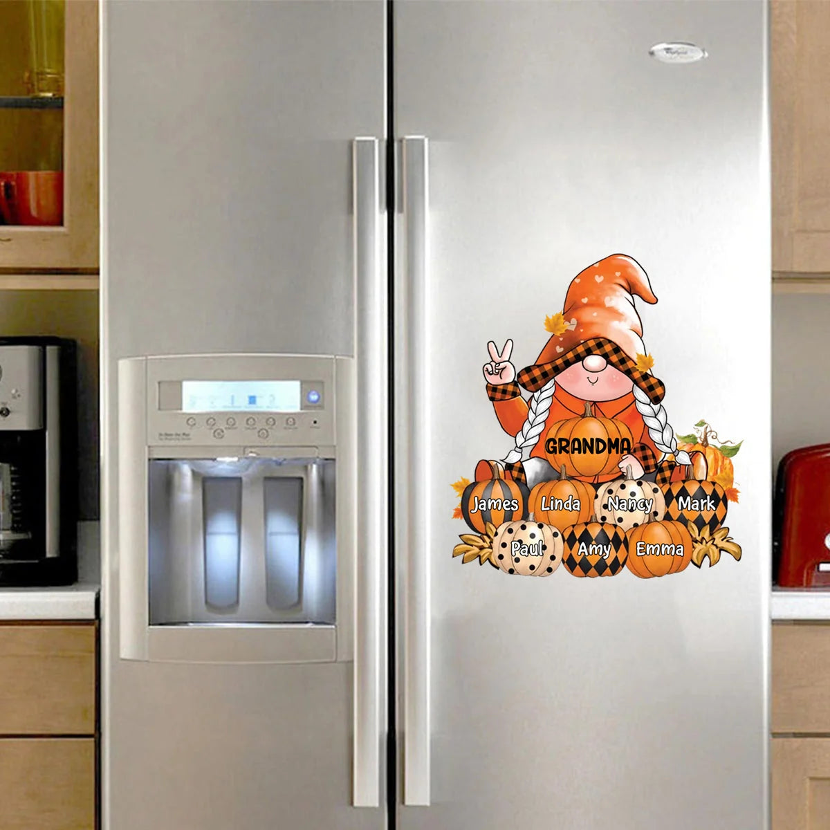 Nana's Pumpkins Personalized Fall Decal - Custom Grandkids Gnome Sticker for Grandma