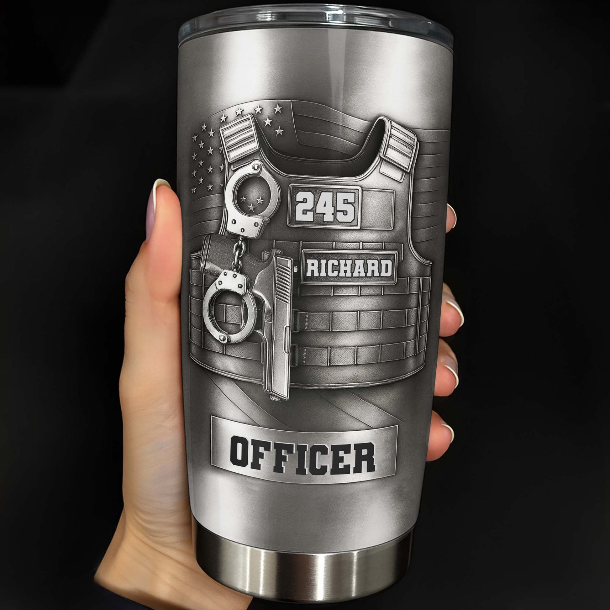 Police Retirement Tumbler personalization view for Dad