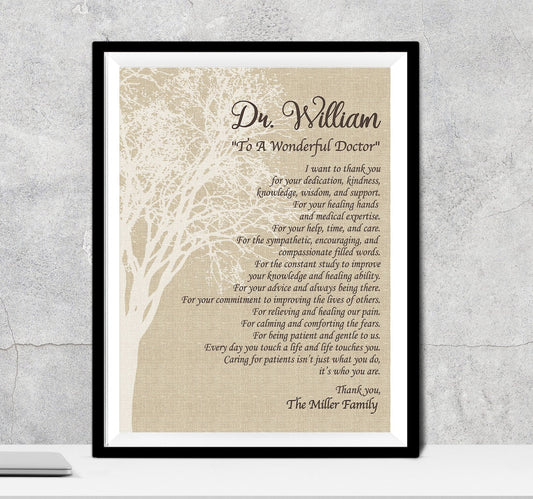 Custom Doctor Appreciation Gift for Colleagues with personalized design details for meaningful gifting