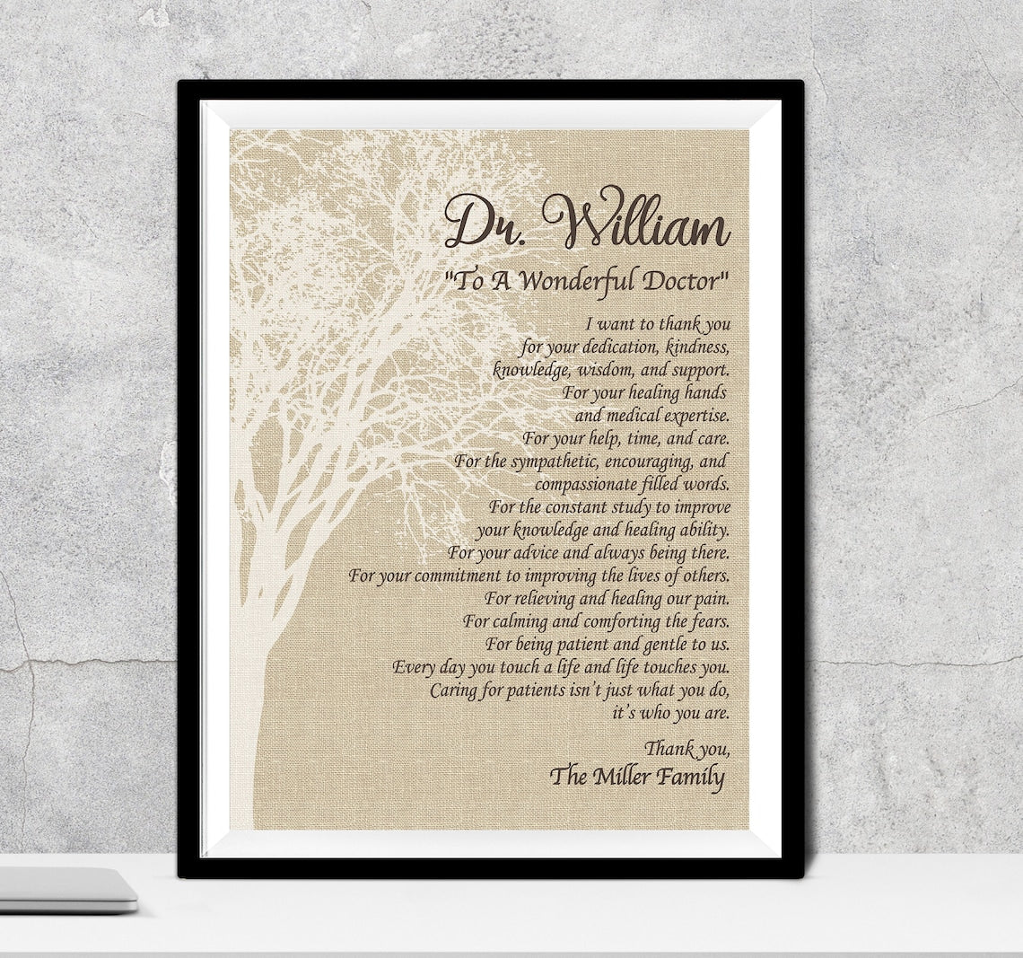 Custom Doctor Appreciation Gift for Colleagues with personalized design details for meaningful gifting