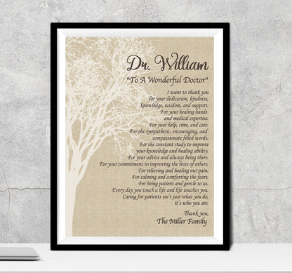 Custom Doctor Appreciation Gift for Colleagues with personalized design details for meaningful gifting