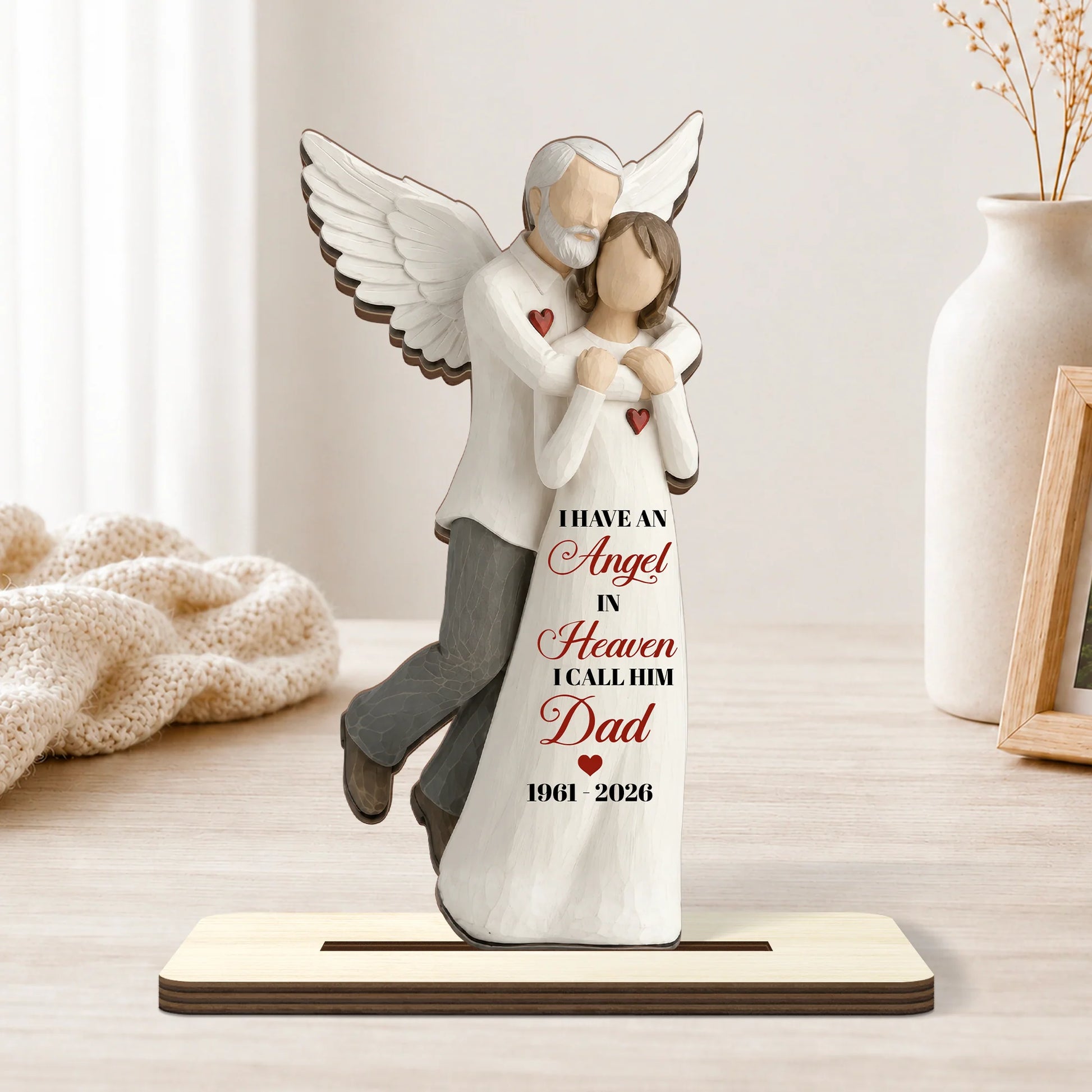I Have An Angel In Heaven Custom Wooden Plaque - Personalized Memorial Keepsake Gift