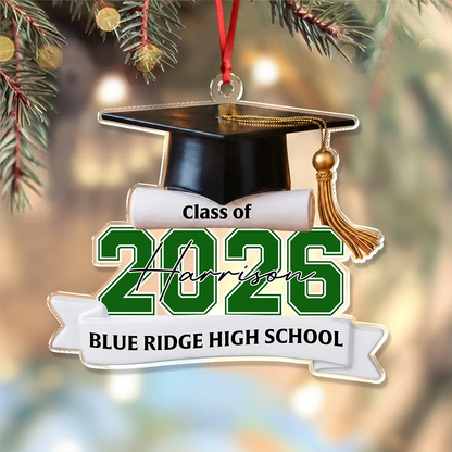 Class of 2026 2027 Personalized Acrylic Ornament - Custom Graduation Keepsake Gift for Senior