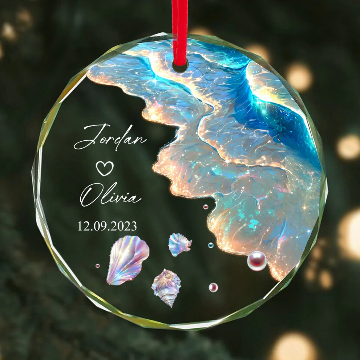 Glass Ornament gift-ready design for Couples