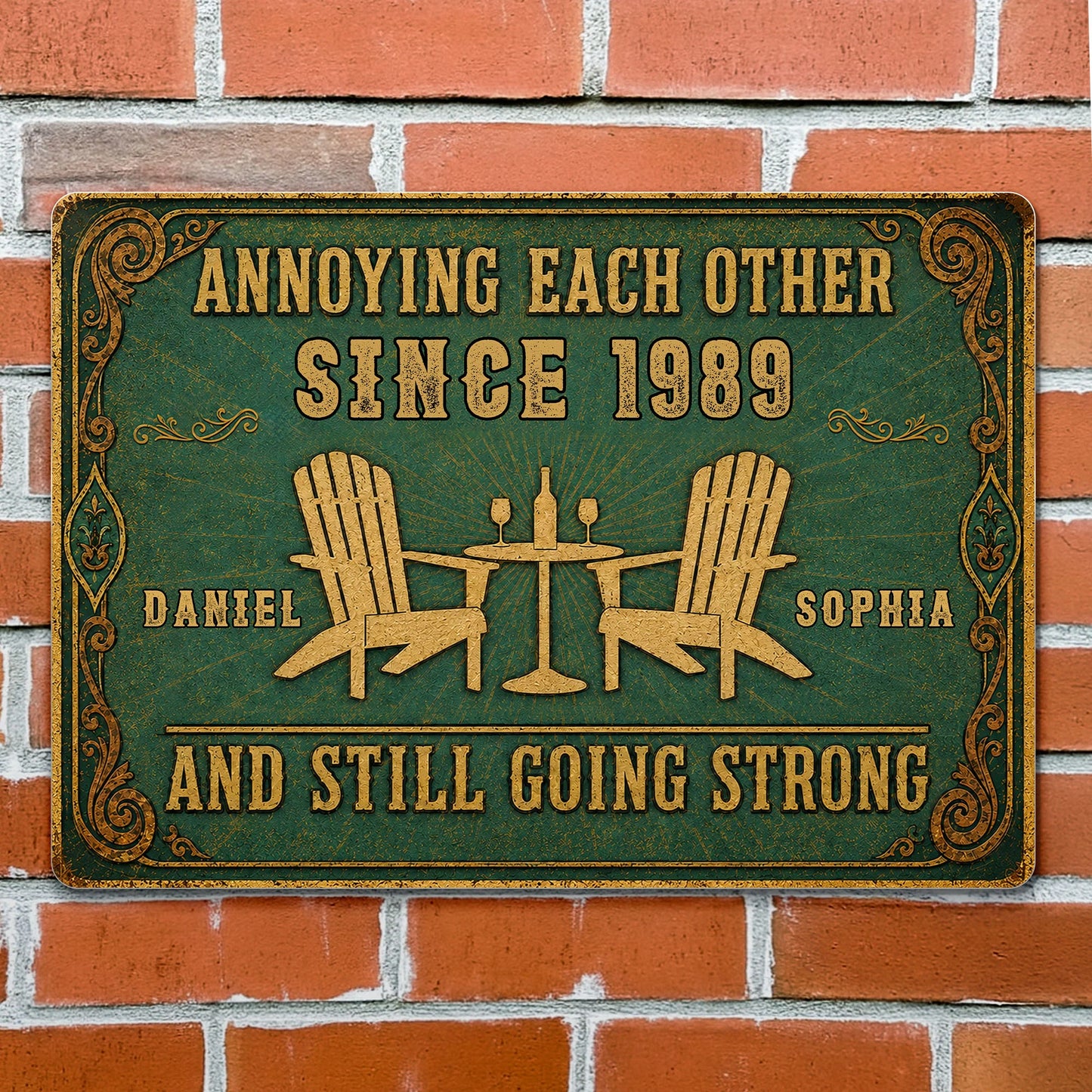 Custom Anniversary Couples Metal Sign personalization view for Couples